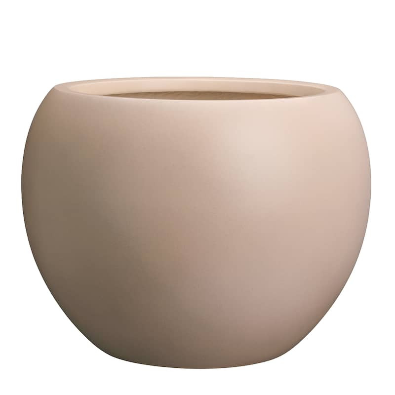 DreamPatio Riverside Fiberstone Composite Ball Planter for Indoor/Outdoor - Smooth Automotive 2K Coating - 17x17x13.5 - TerracottaPink