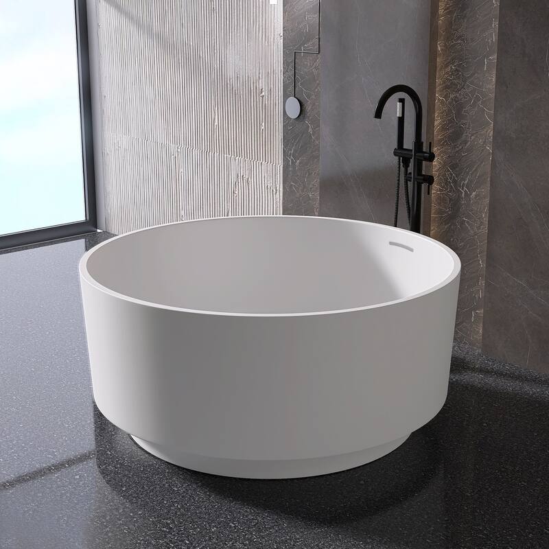 MEDUNJESS 49'' Freestanding Bathtub Solid Surface Soaking Tub