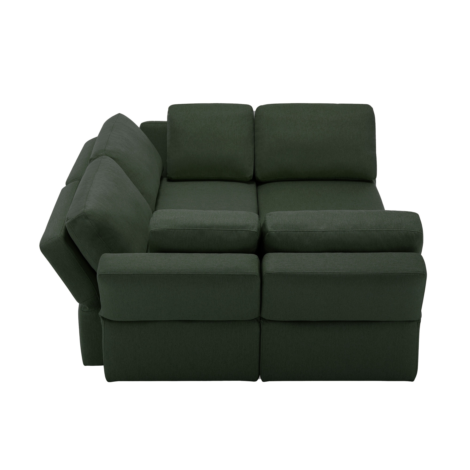 Modern Modular Sofa Bed 4 Seat Sectional Sofa Green Fort Sleeper Sofa Recliner Couch with Seats Storage for Living Room