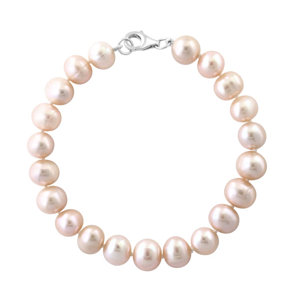 EFFY 925 Sterling Silver Peach Freshwater Pearl Bracelet