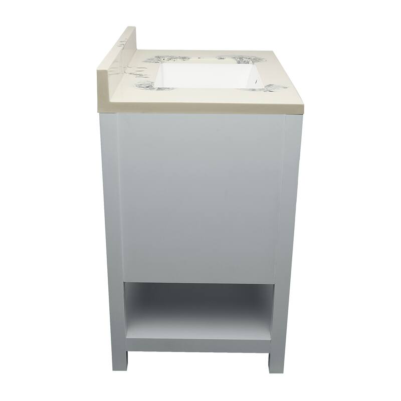 Taos 31" Bathroom Vanity with Cultured Marble Vanity Top Sink in White with White Basin