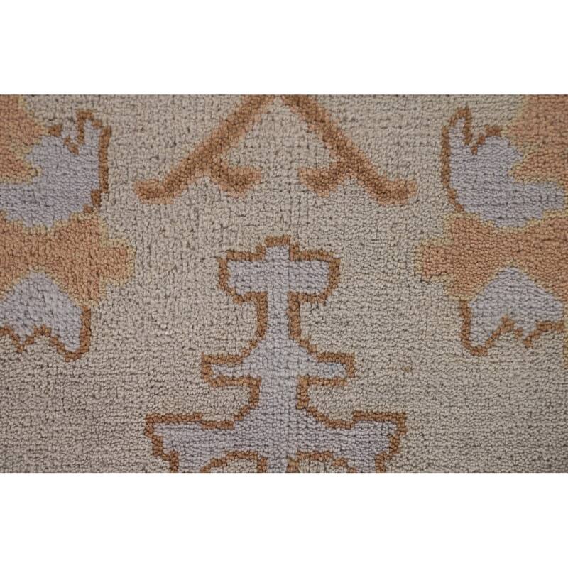 Gray Oushak Indian Area Rug Handmade Wool Carpet - 9'0"x 11'7"
