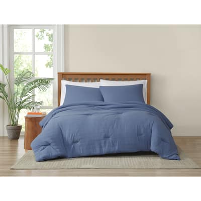 Truly Soft Crinkle Garment Wash Comforter Set