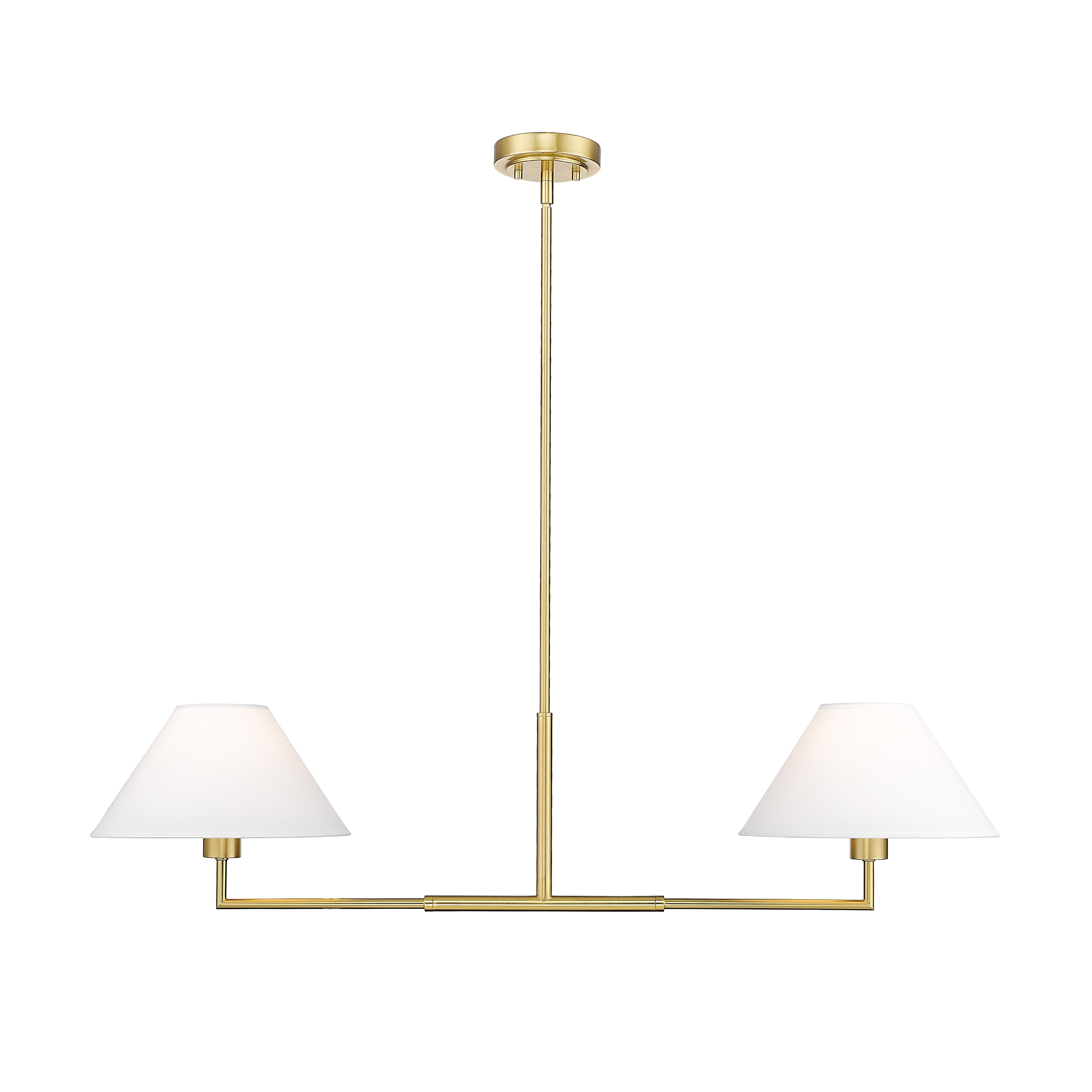 Leila by Z-Lite 2 Light Chandelier in Luxe Gold with White Linen