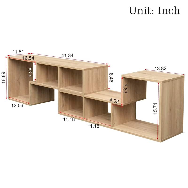 Grondin 2-Piece L Shaped TV Stand, Multi-Functional Free Combination Media Console Bookshelf for Living Room Bedroom