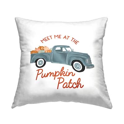 Stupell Industries Seasonal Pumpkin Patch Autumn Truckload Printed Throw Pillow by The Saturday Evening Post