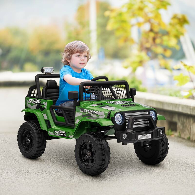Battery Powered 12V Ride-On Truck Car for Kids, Dual Motors, Music, Horn, and Parent Remote Control, for Kids Ages 3-6