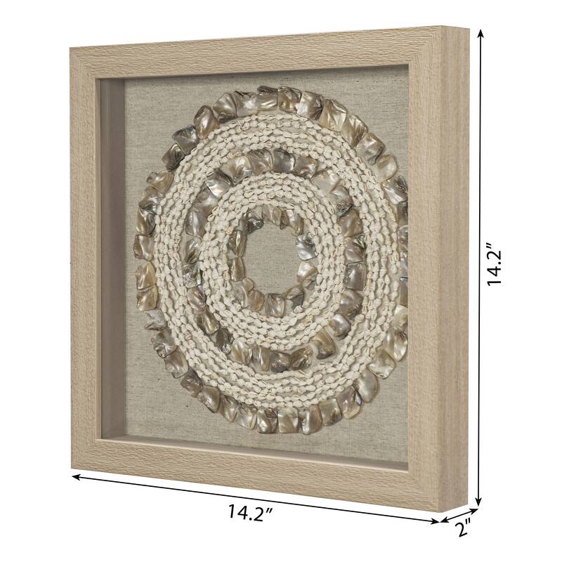 HUJI Sea Shell Rings Shadow Box Wall Decor 2 Piece Set
