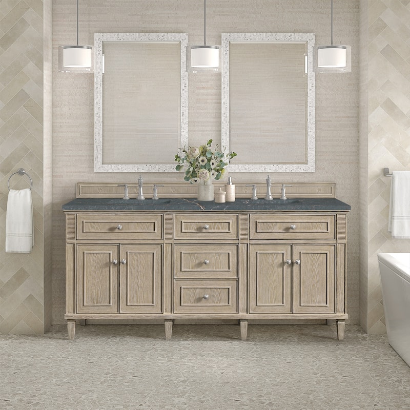 James Martin Vanities 424-V72-3PBL Lorelai 72" Double Basin Wood