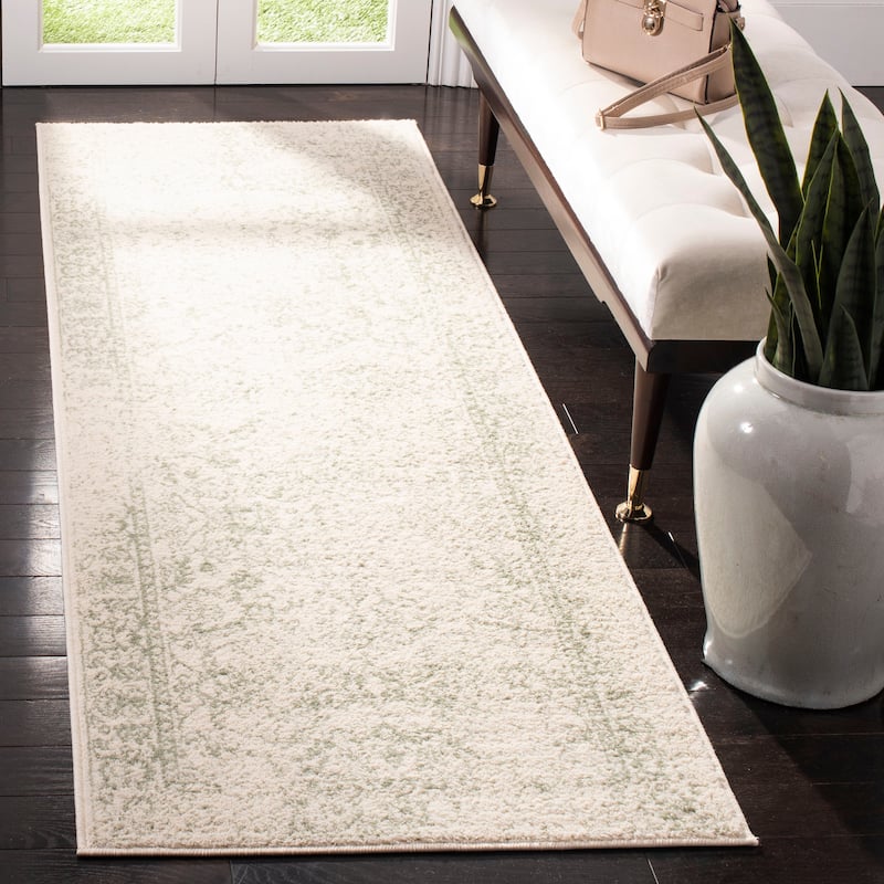 SAFAVIEH Adirondack Dakota Rustic Shabby Chic Distressed Rug - 2'6" x 8' Runner - Ivory/Sage - Runner