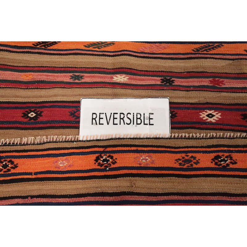 Hand Woven Oriental 100% Wool Carpet Southwestern Tribal Multi-Colored Kilim Area Rug - 8' 4'' X 4' 9''