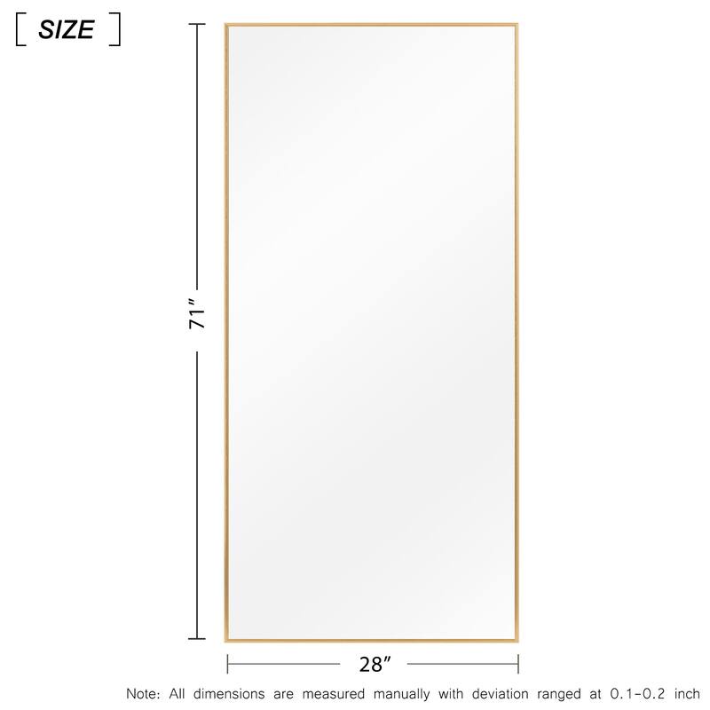 Modern Aluminum Alloy Thin Framed Full Length Floor Mirror