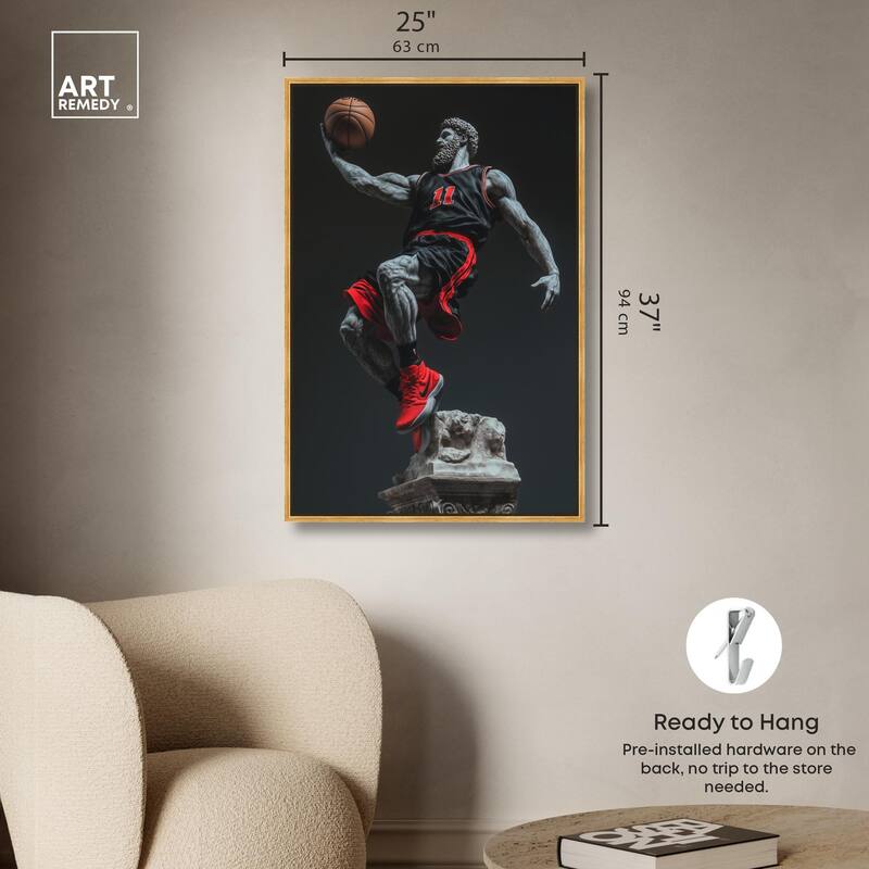 Basketball Sculpture Canvas by Art Remedy