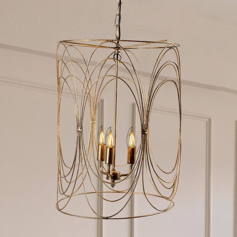 Art Deco Swirled Wire Ceiling Light
