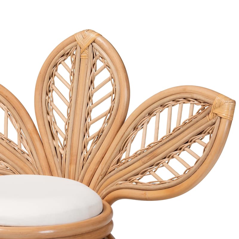 bali & pari Gresham Modern Bohemian Natural Rattan Leaf Accent Chair