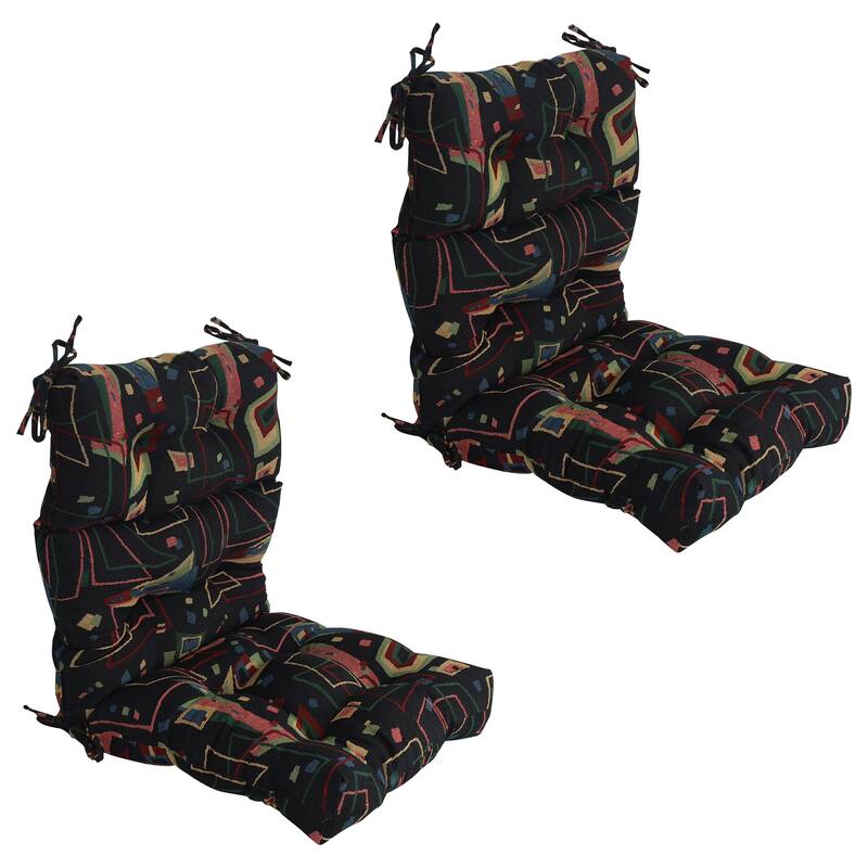 Tapestry Tufted Seat/Back Chair Cushion (Multiple Sizes) - 20 x 42 - Spin City - Set of 2