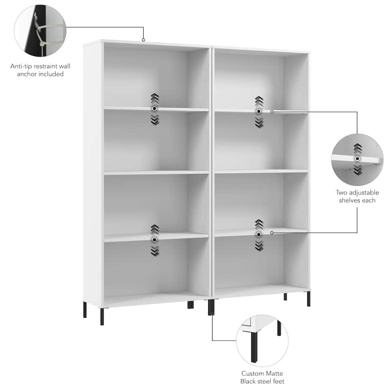 Essence 4 Shelf Bookcase Organizer - Set of 2 by Bush Furniture