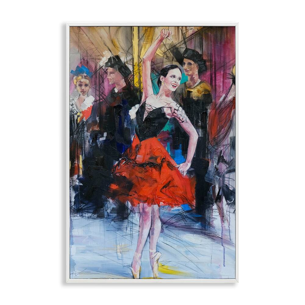 Stupell Abstract Ballerina Bold Collage Framed Giclee Art Design By Lucille Lee