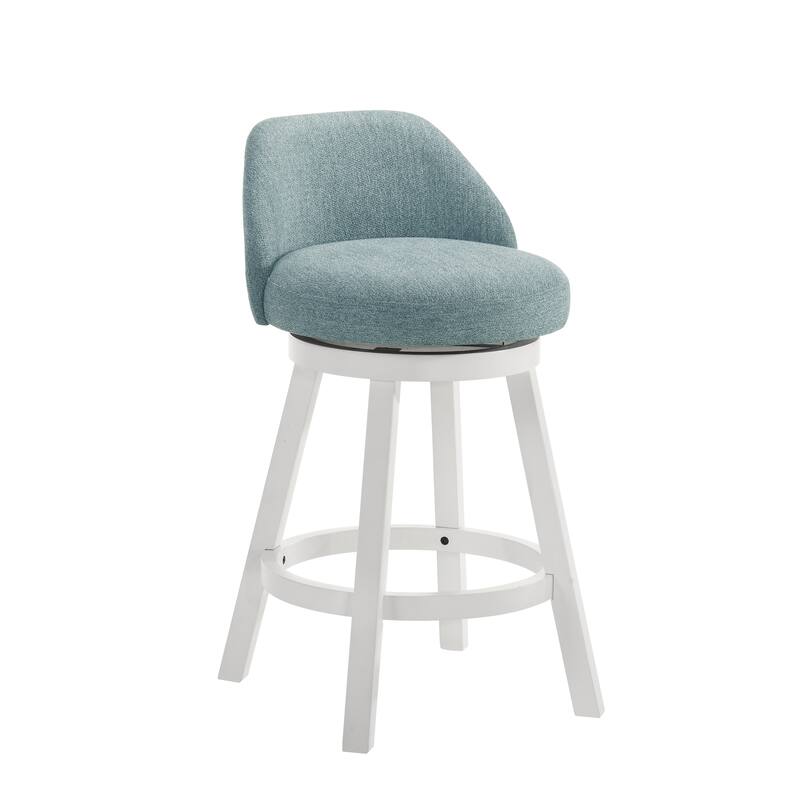 Erika Upholstered Swivel Bar Stool, Counter Height Barstool with Fabric Seat