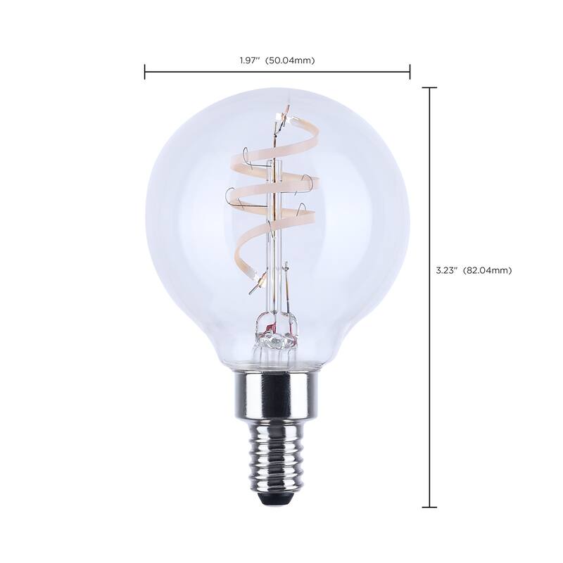 4 Watt G16.5 LED Reminiscent Flex Gray Coil Filament E12 2700K 120V - Clear