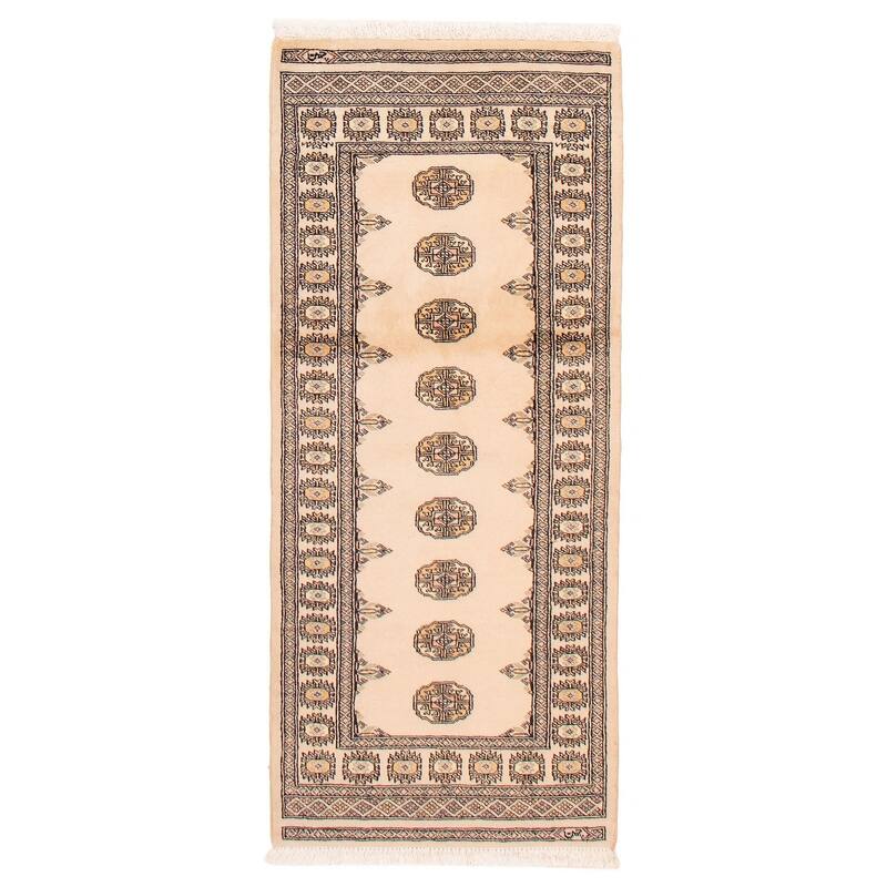 ECARPETGALLERY Hand-knotted Peshawar Bokhara Ivory Wool Rug - 2'8 x 6'3 - 2'8 x 6'3 - Ivory