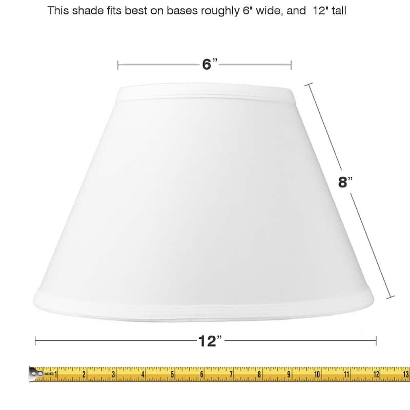 6x12x8 Threaded UNO Downbridge Lamp Shade White