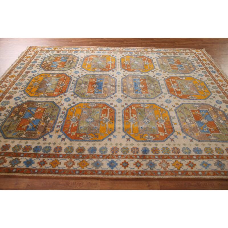 Geometric Khotan Oriental Area Rug Wool Carpet - 8'1" x 10'2"