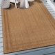 preview thumbnail 34 of 98, World Rug Gallery Border Indoor/Outdoor Flat Woven Area Rug 4' x 6' - Natural
