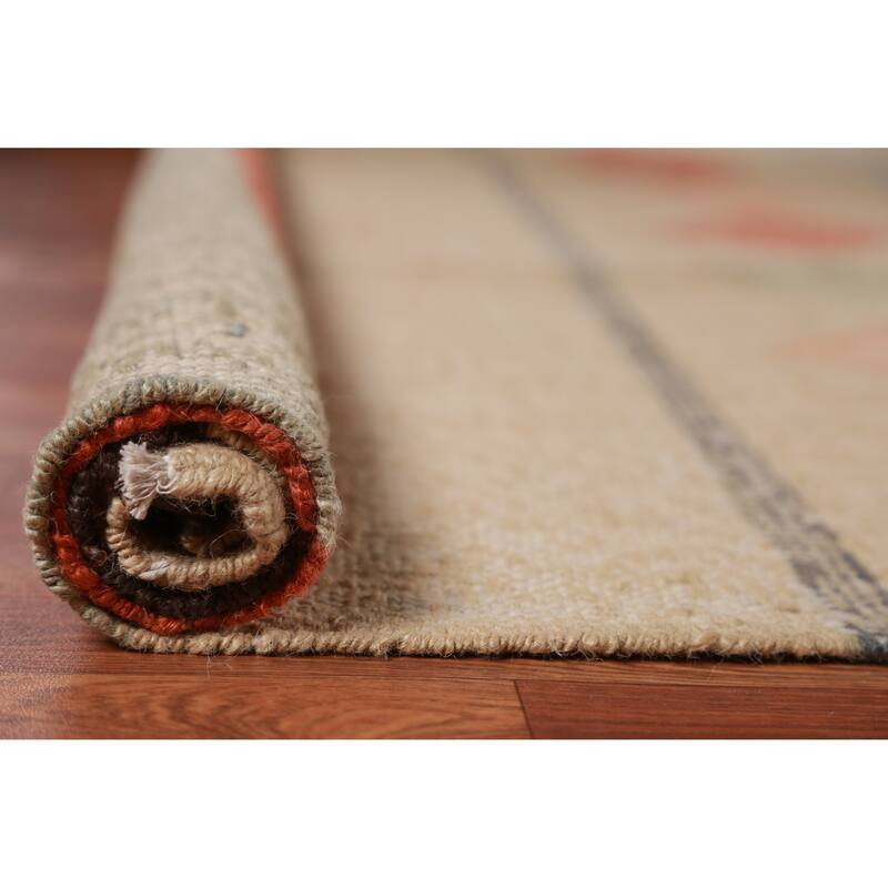 Hand Woven Oriental 100% Jute Carpet Southwestern Modern Beige & Ivories Kilim Area Rug - 11' 7'' X 9' 5''