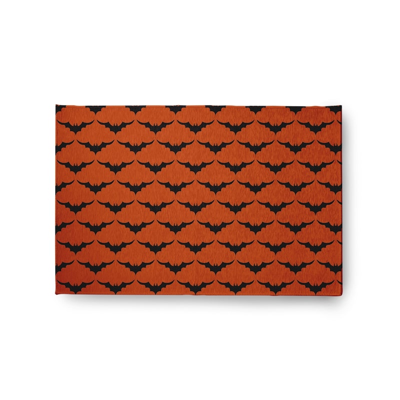 Bat Colony Halloween Chenille Rug, 18" x 30" - 2' x 3' - Sienna