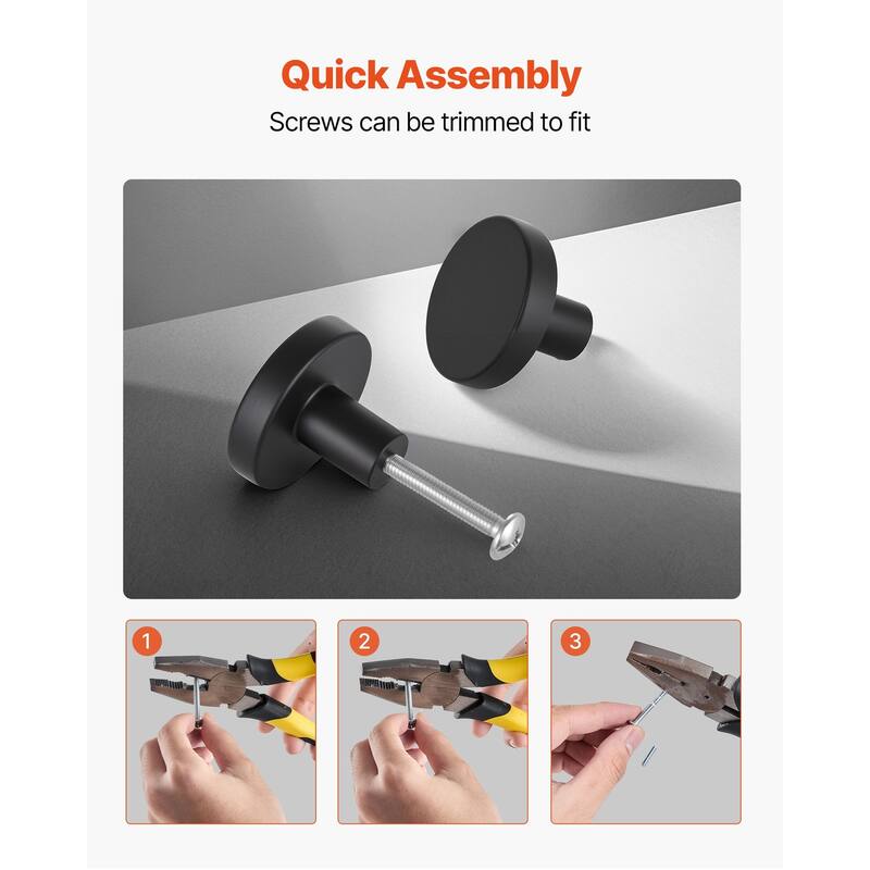 Black Zinc Alloy Mushroom Cabinet Knobs 10 Pack Single Hole Drawer Pulls with Screws for Kitchen Bathroom Wardrobe Furniture