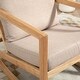 preview thumbnail 2 of 8, Rubberwood Glider Chair with Khaki Upholstery and Deep Cushions