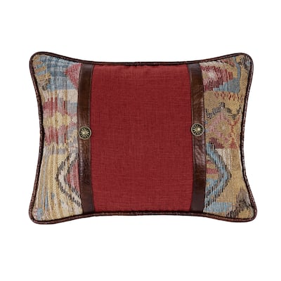 Paseo Road by HiEnd Accents Ruidoso Chenille Geometric Oblong Pillow with Conchos, 16"x21"