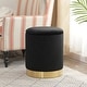 preview thumbnail 46 of 88, Adeco Round Storage Ottoman Footrest Stool Velvet Gold Plating Base