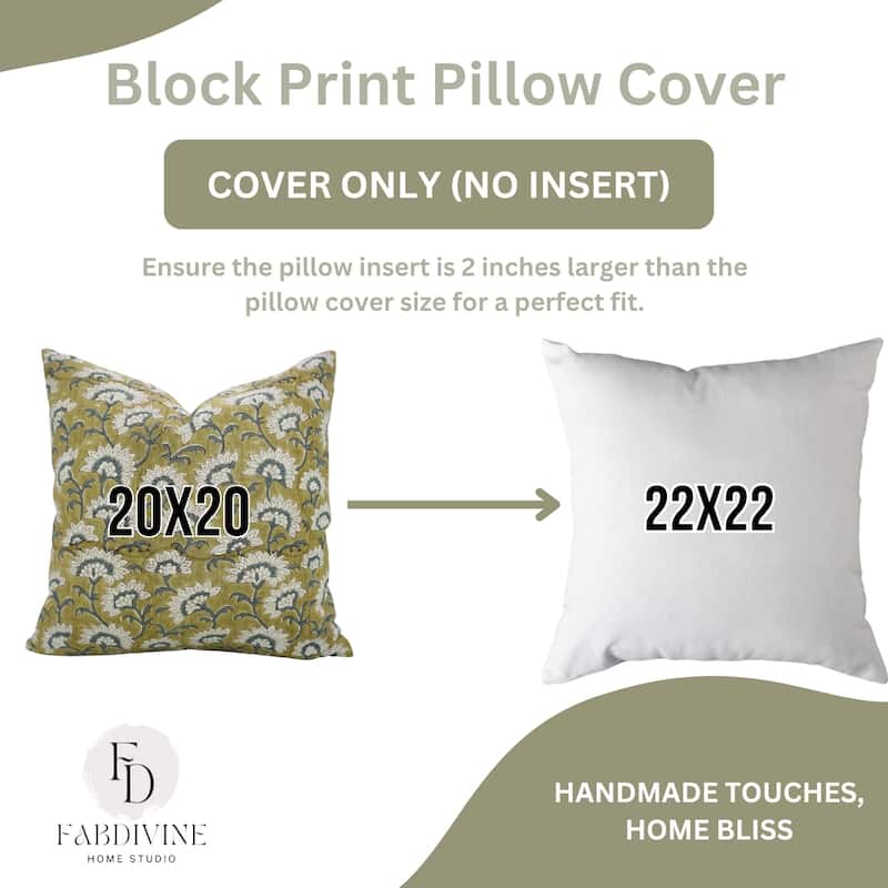 Fabdivine Viscose 22x22 Inch Floral Pillow Cover Throw Home, Fall Decor or Boho Bedroom Square Cushioncase, Rajnigandha