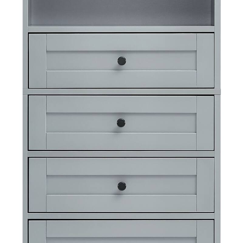Classic Bathroom Storage Cabinet with an Open Shelf, 3 Drawers and a Cabinet