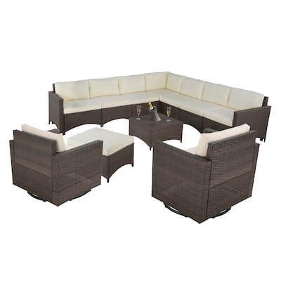 Studio Shine Collection Sectional Modular sofa with Swivel Chairs - 8
