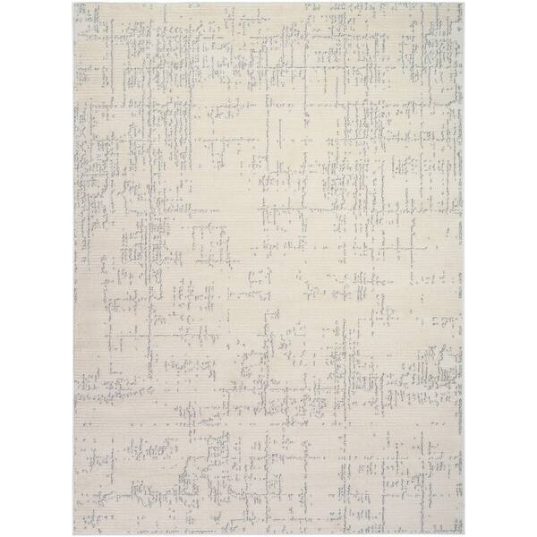 slide 2 of 9, Nourison Ivory Hues Indoor only Cream / Ivory Abstract Area Rug Ivory/Grey - 3' 11" x 5' 11" - Rectangle