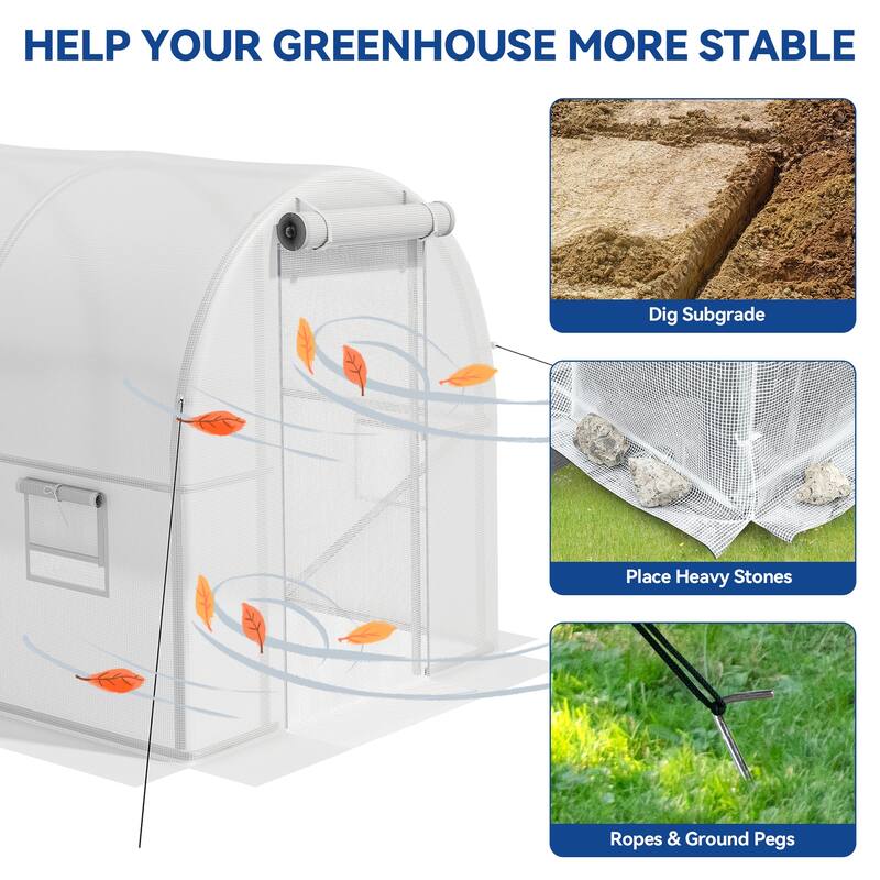 Moasis Greenhouse with Steel Frame, PE Cover