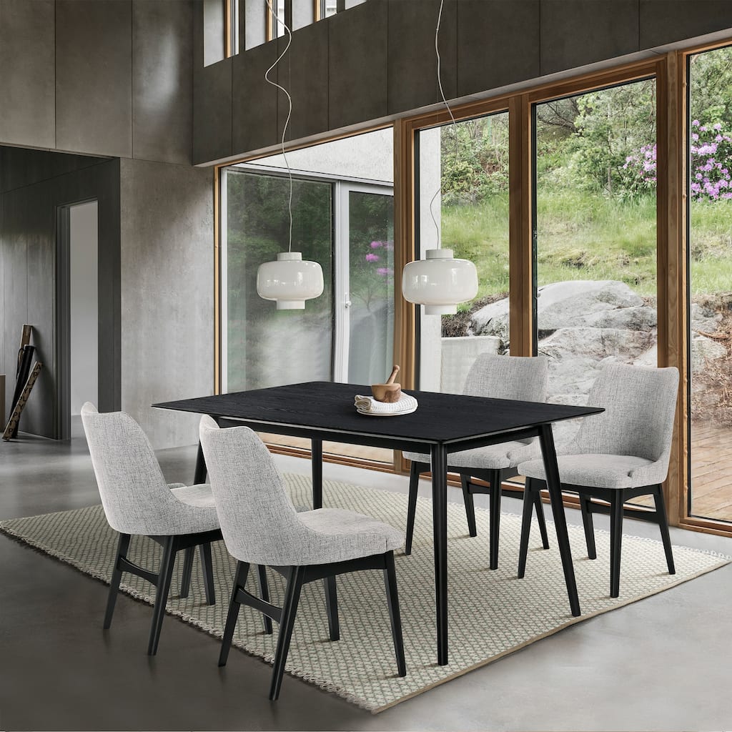 Westmont and Azalea Grey and Black Wood 5 Piece Dining Set