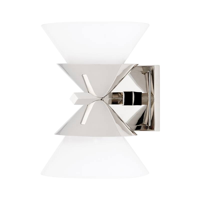 Hudson Valley Stillwell 1-Light Wall Sconce with Opal Glass - 2 Lights - Polished Nickel