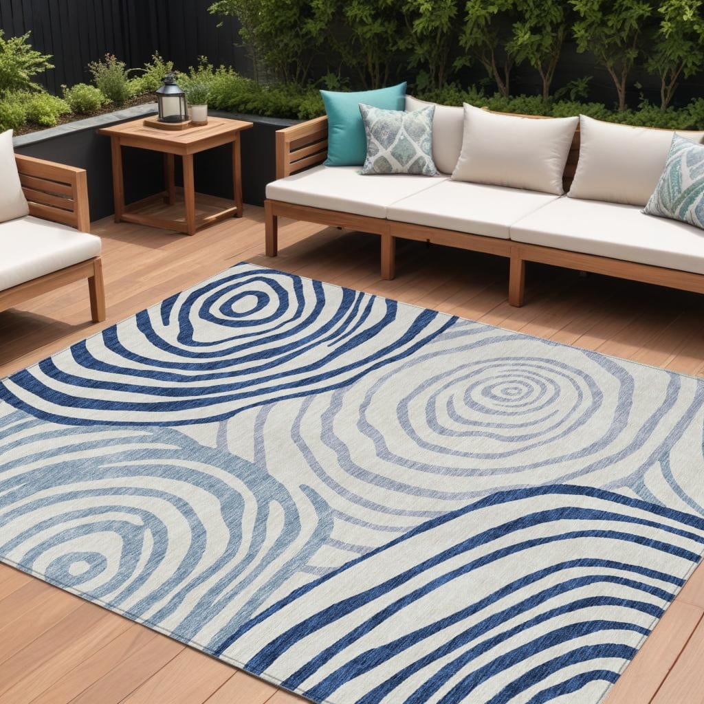 HomeRoots Abstract Transitional Rectangle Outdoor Rug