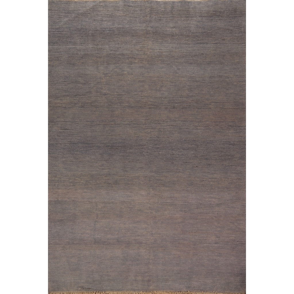 Gray Modern Gabbeh Oriental Area Rug Handmade Dining Room Wool Carpet - 5'8" x 7'11"