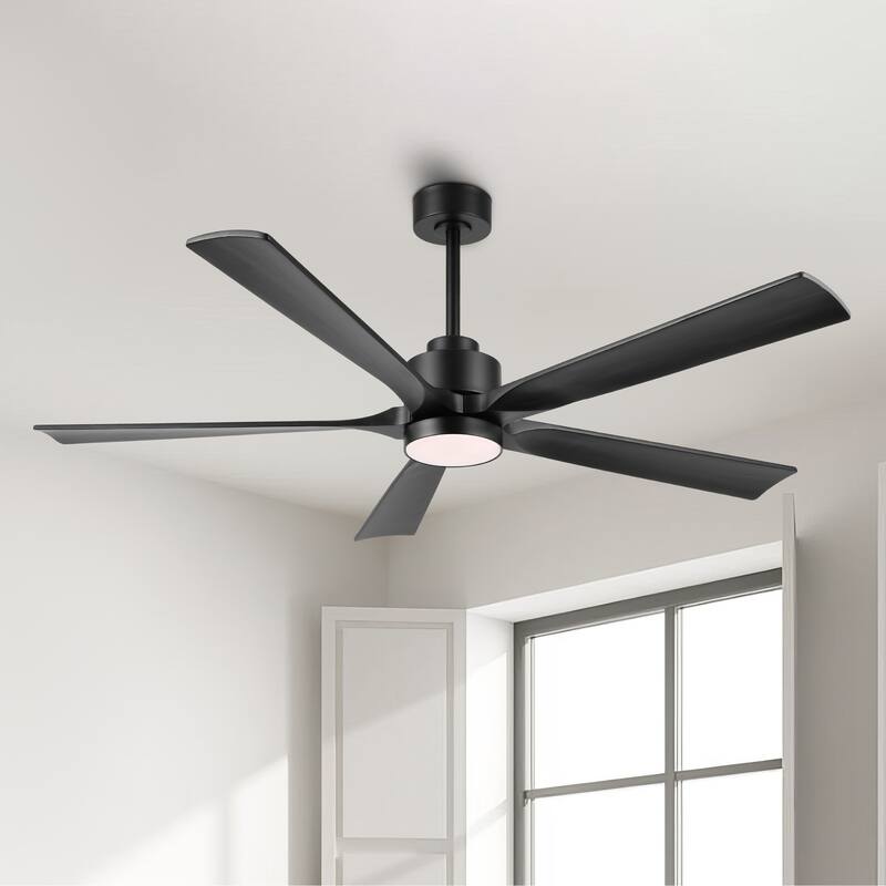 WINGBO 52" and 60" Solid Wood DC Motor Integrated LED Ceiling Fan with Remote
