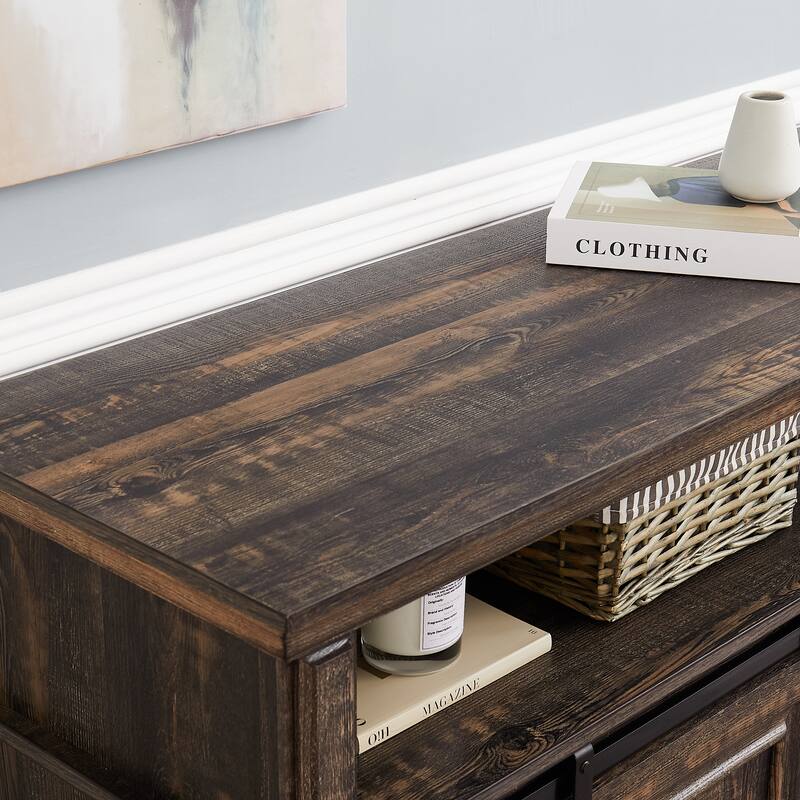 Entertainment Console TV Stand with Fireplace