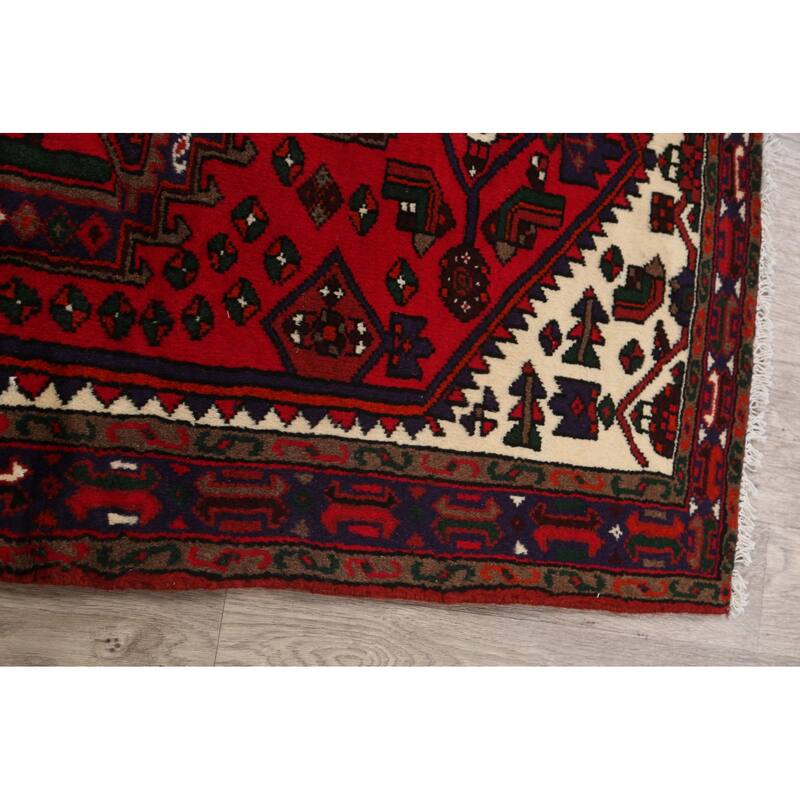 Tribal Geometric Hamedan Persian Traditional Area Rug Wool Handmade - 3'2" x 5'6"