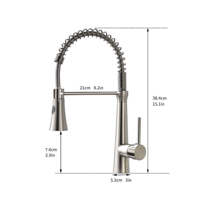1-Handle Deck Mount Kitchen Faucet with Pull Down