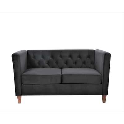 Lisette 56.7'' Velvet Square Arm Loveseat