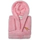 preview thumbnail 4 of 18, Sweet Kids 100% Polyester SUPER PLUSH Double Brushed Hooded Bathrobe - DINO Pink - L