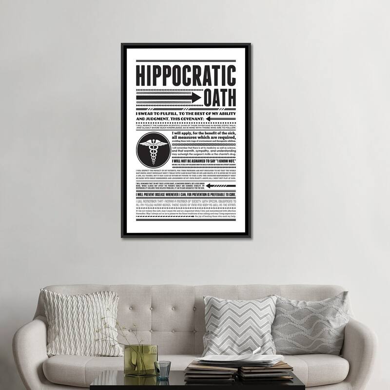 iCanvas "Hippocratic Oath" by Benton Park Prints Framed Canvas Print